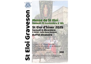 Messe de St Éloi 29 NOV & Repas Hiver St Éloi 06 DEC